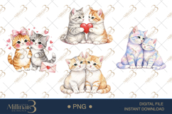 Cute Cat Valentine Clipart Set Product Image 1