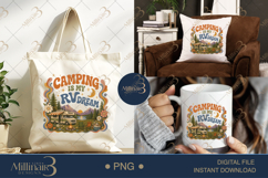 Camping Is My Therapy PNG, Retro RV Camping Sublimation Desi Product Image 7