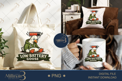 Low Battery Goose PNG, Funny Tired Goose Meme Sublimation De Product Image 7