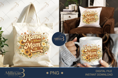 Home Is Where Mom Is PNG, Watercolor Sunflower Floral Design Product Image 7