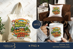 Camp More Worry Less PNG, Retro Camping Sublimation Design, Product Image 7