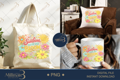 Sunshine Made Me Bloom PNG Watercolor Floral Design, Retro B Product Image 7
