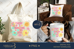 There Is Sunshine In My Soul PNG, Watercolor Floral Quote De Product Image 7