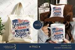 Freedom Never Goes Out of Style PNG, Patriotic Vintage Subli Product Image 7