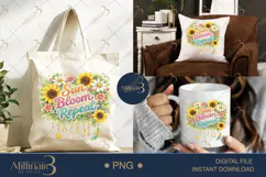 Sun Bloom Repeat PNG Watercolor Sunflower Floral Design, Boh Product Image 7