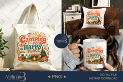Camping Is My Happy Place PNG, Retro Camper Sublimation Desi Product Image 7
