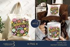 Wildflower Energy Only PNG, Watercolor Floral Design with Bu Product Image 7