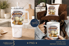 Running On Candy And Chaos PNG, Funny Halloween Teacher Desi Product Image 7