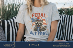 Feral But Free PNG|Funny 4th of July Clipart for Sublimation Product Image 7