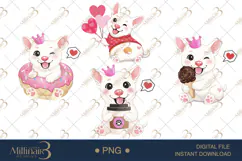 Funny Bull Terriers in Love Valentine Dog Clipart Product Image 1