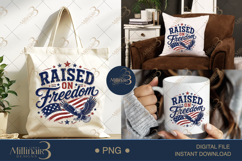 Raised on Freedom PNG, Patriotic Eagle Sublimation Design Product Image 7