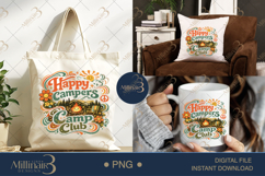 Happy Campers Club PNG, Retro Camping Sublimation Design, Ca Product Image 7