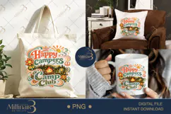 Happy Campers Club PNG, Retro Camping Sublimation Design, Ca Product Image 7