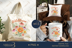 Wildflower Summer PNG, Watercolor Floral Bouquet Design, Bot Product Image 7
