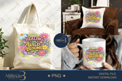 Healing in Wild Blooms PNG, Watercolor Floral Design, Soft B Product Image 7