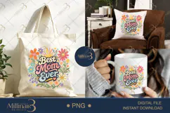 Best Mom Ever PNG, Retro Floral Mother’s Day Design Product Image 7