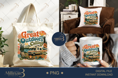 The Great Outdoors Is Calling PNG, Retro RV Camping Sublimat Product Image 7