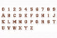 American Football Alphabet Sport Varsity Letters Clipart PNG Product Image 2