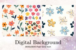 Flower Pattern Background Wallpaper Digital Paper030 Product Image 1