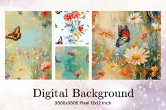 Flower Pattern Background Wallpaper Digital Paper018 Product Image 1