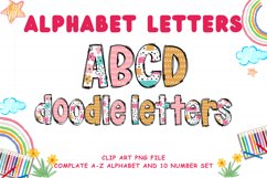 Valentine&#039;s Day Doodle Alphabet Red Heart Letters Hand Draw Product Image 1