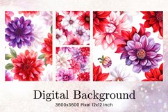 Flower Pattern Background Wallpaper Digital Paper021 Product Image 1