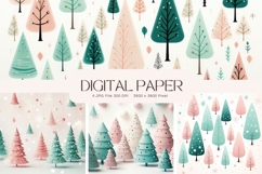 Christmas Tree Background Forest Pine Tree Winter Wallpaper Product Image 1