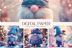 Gnome Christmas Background Winter Snow Wallpaper Backdrop_2 Product Image 1