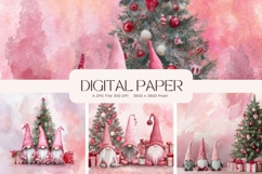Gnome Christmas Background Winter Snow Wallpaper Backdrop_3 Product Image 1