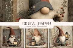 Gnome Christmas Background Winter Snow Wallpaper Backdrop_9 Product Image 1