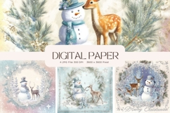 Snowman Background Christmas Winter Snow Wallpaper_4 Product Image 1