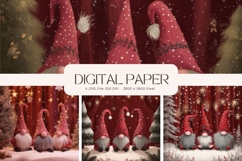 Gnome Christmas Background Winter Snow Wallpaper Backdrop_4 Product Image 1