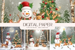 Snowman Background Christmas Winter Snow Wallpaper_5 Product Image 1