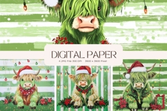 Highland Cow Background Cow Flower Christmas Wallpaper_3 Product Image 1