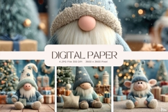 Gnome Christmas Background Winter Snow Wallpaper Backdrop_12 Product Image 1