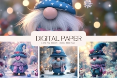 Gnome Christmas Background Winter Snow Wallpaper Backdrop_1 Product Image 1