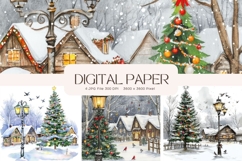 Christmas House Background Seamless Pattern Gift Wrap_6 Product Image 1