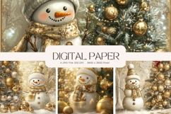 Snowman Background Christmas Winter Snow Wallpaper_1 Product Image 1