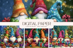 Gnome Christmas Background Winter Snow Wallpaper Backdrop_6 Product Image 1