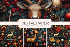 Christmas Deer Background Winter Snow Santa Wallpaper_2 Product Image 1