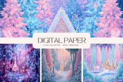 Christmas House Background Seamless Pattern Gift Wrap_1 Product Image 1