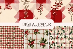 Christmas Flower Pattern Background Wallpaper Digital Paper Product Image 1