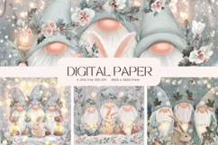 Gnome Christmas Background Winter Snow Wallpaper Backdrop_7 Product Image 1