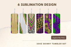 20oz Mardi Gras Leopard Glitter Agate Tumbler SublimationA Product Image 1