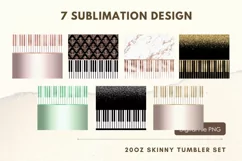 20oz Piano Tumbler Music Glitter Sublimation Product Image 2