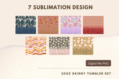 20oz Groovy Retro Floral Glitter Vintage Tumbler Wrap Product Image 2