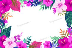 Tropical Leaves and Flowers Background Product Image 1
