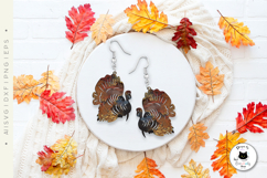 Thanksgiving Laser Cut Earrings | Turkey Laser SVG Product Image 3