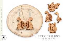 Animal Earrings Laser Cut Vol.1 | Glowforge Earrings SVG Product Image 3