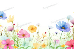 Spring flowers watercolor background Product Image 1